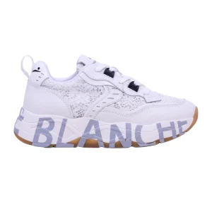 Voile Blanche CLUB105 sneaker donna in pelle e tessuto bianco