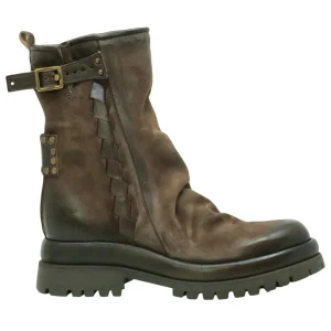 AS98 B51226 stivaletto donna in pelle marrone ebano