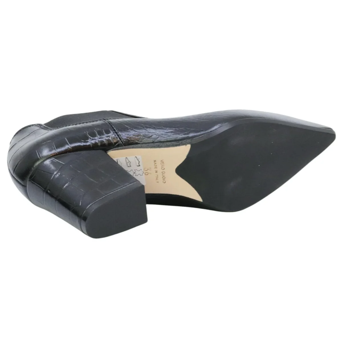 Anna F 1898 tronchetto donna in pelle cocco nera - immagine 6