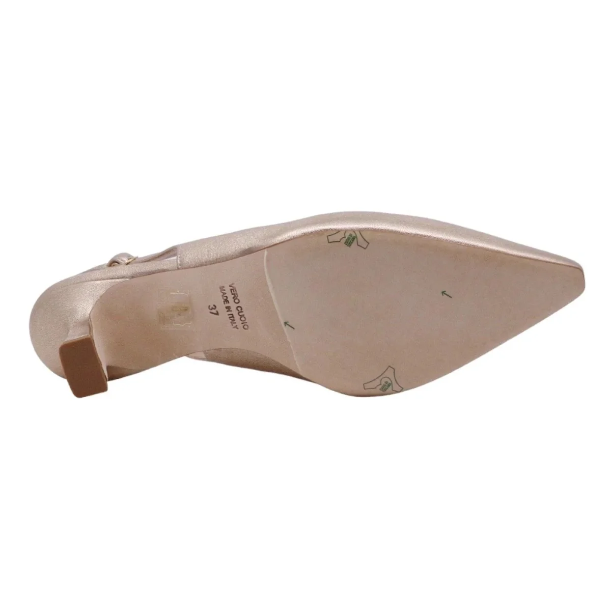 Slingback donna The Seller EN808 in pelle nappata color champagne - immagine 6