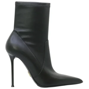 Sergio Levantesi Loretta56 tronchetto donna in pelle elasticizzata nera