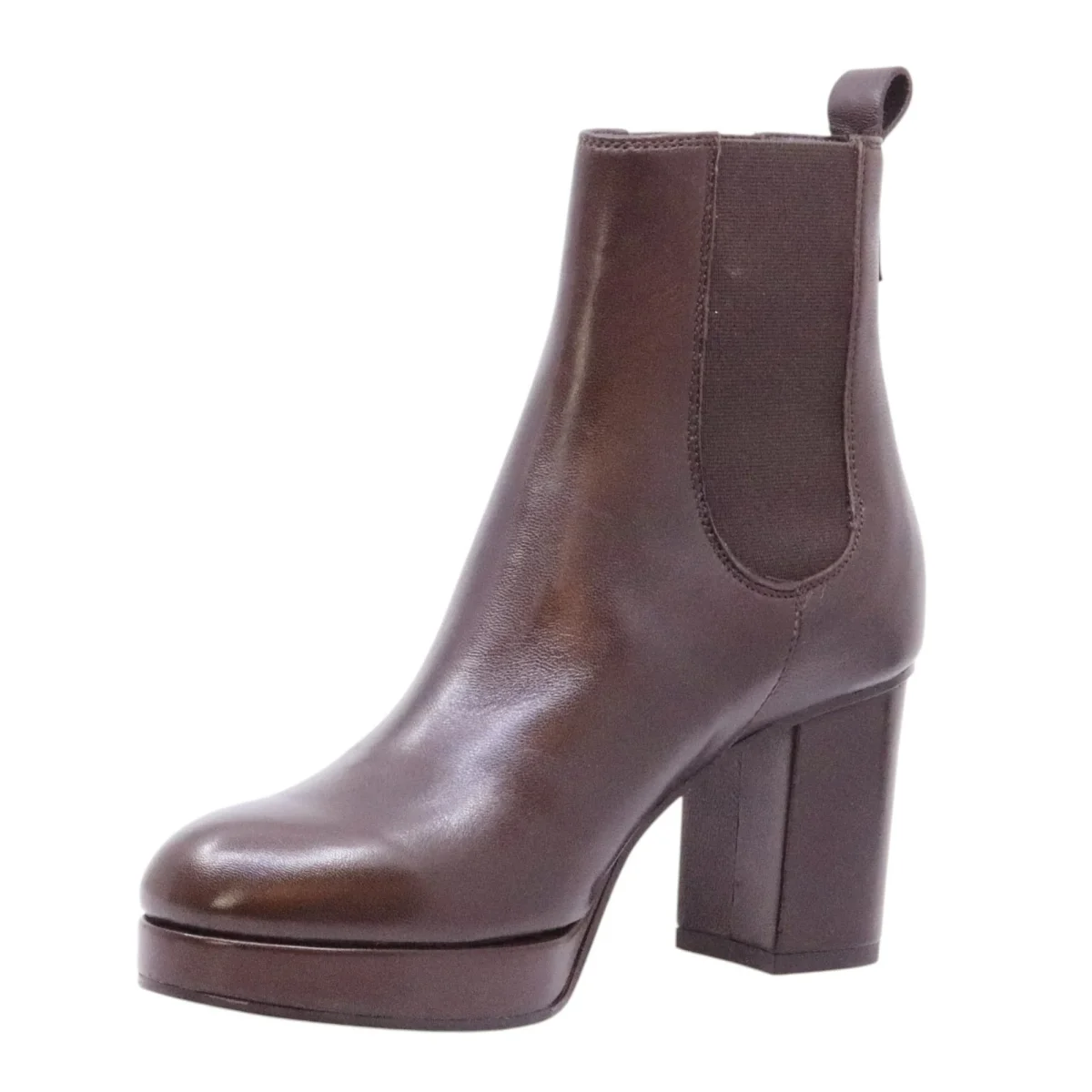 Triver Flight 776 01 stivaletto donna Chelsea in pelle marrone - immagine 4