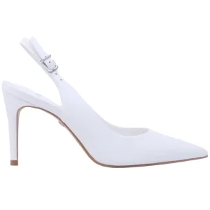 Slingback donna Carrano 195096 in pelle di colore bianca