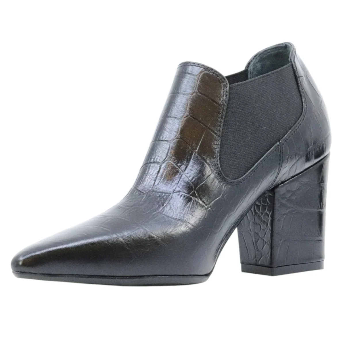 Anna F 1898 tronchetto donna in pelle cocco nera - immagine 4