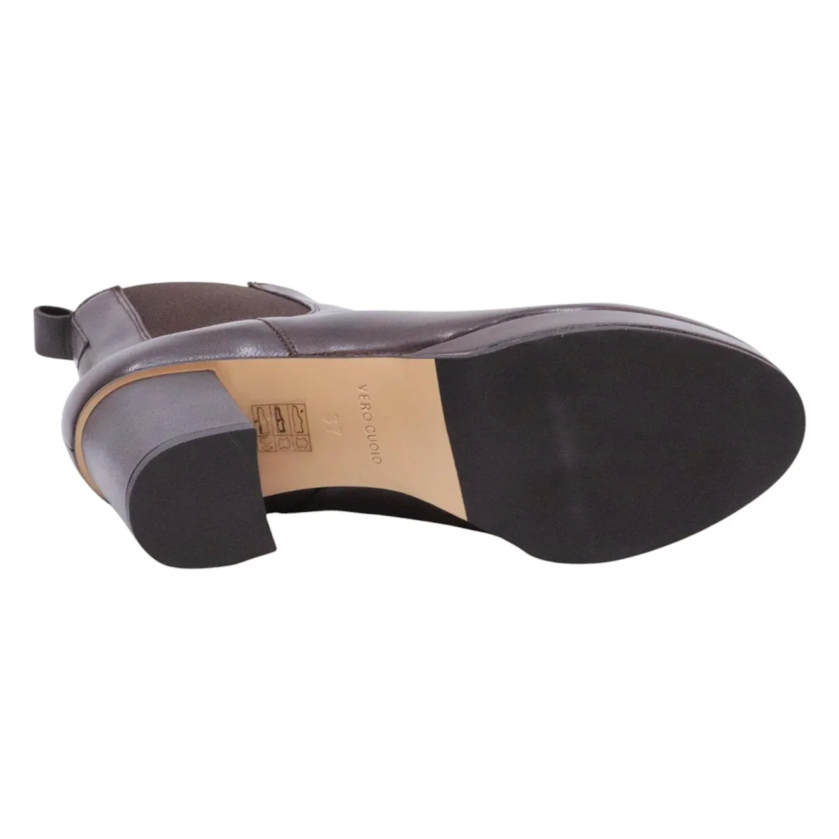Triver Flight 776 01 stivaletto donna Chelsea in pelle marrone - immagine 6