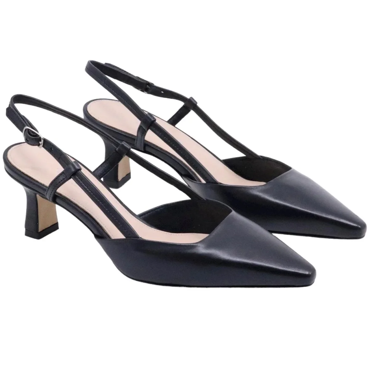 Slingback donna The Seller EN809 in pelle nappata color nero - immagine 3