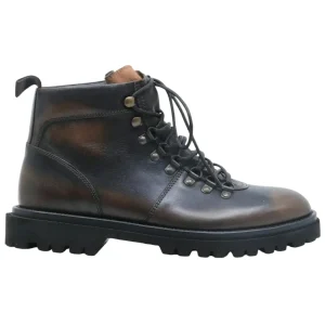 Stivaletto Pedula Antica Cuoieria 22810 in pelle nera con sfumature marroni