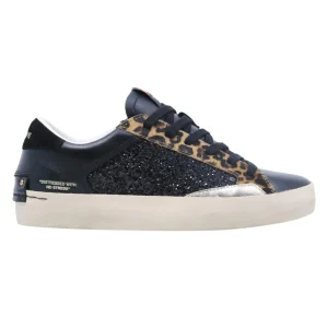 Crime London Distressed 28002 in pelle nera e glitter