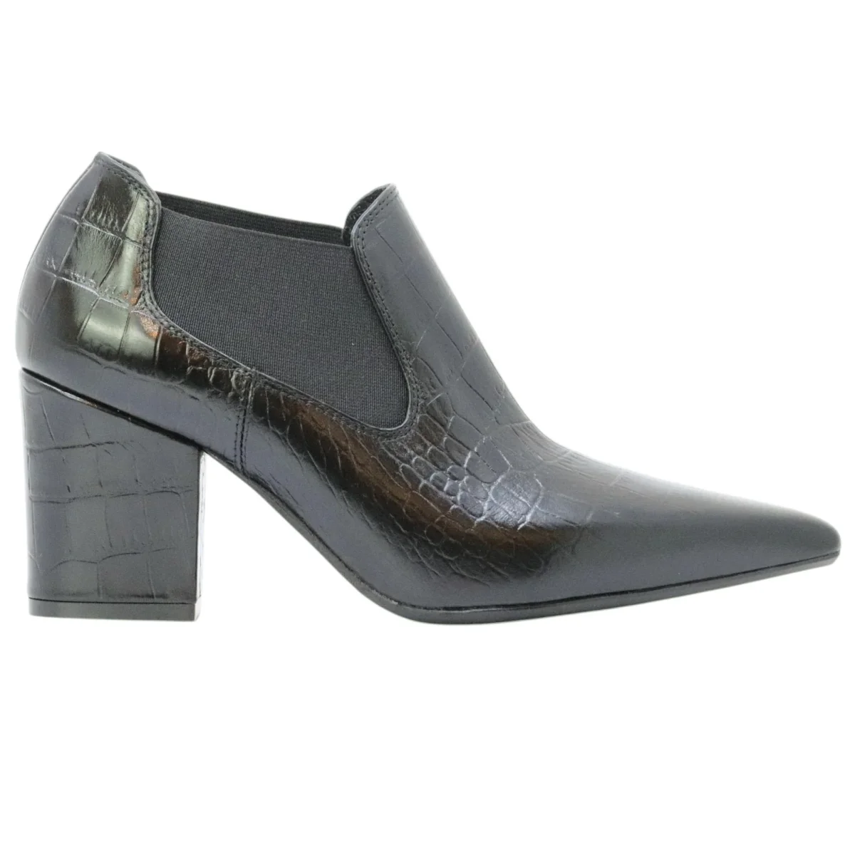 Anna F 1898 tronchetto donna in pelle cocco nera - immagine 2