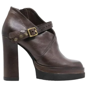 Tronchetto donna AS98 A53125 in pelle marrone