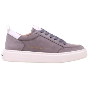 Alexander Smith Bond 3258 sneaker uomo nabuk grigio asfalto con dettagli in pelle bianca