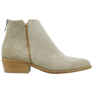 Stivaltto texano donna Curiositè 2717 in camoscio taupe e cuciture laterali