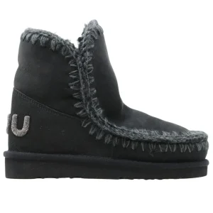 Mou Eskimo 18 glitter logo stivaletto donna in montone nero