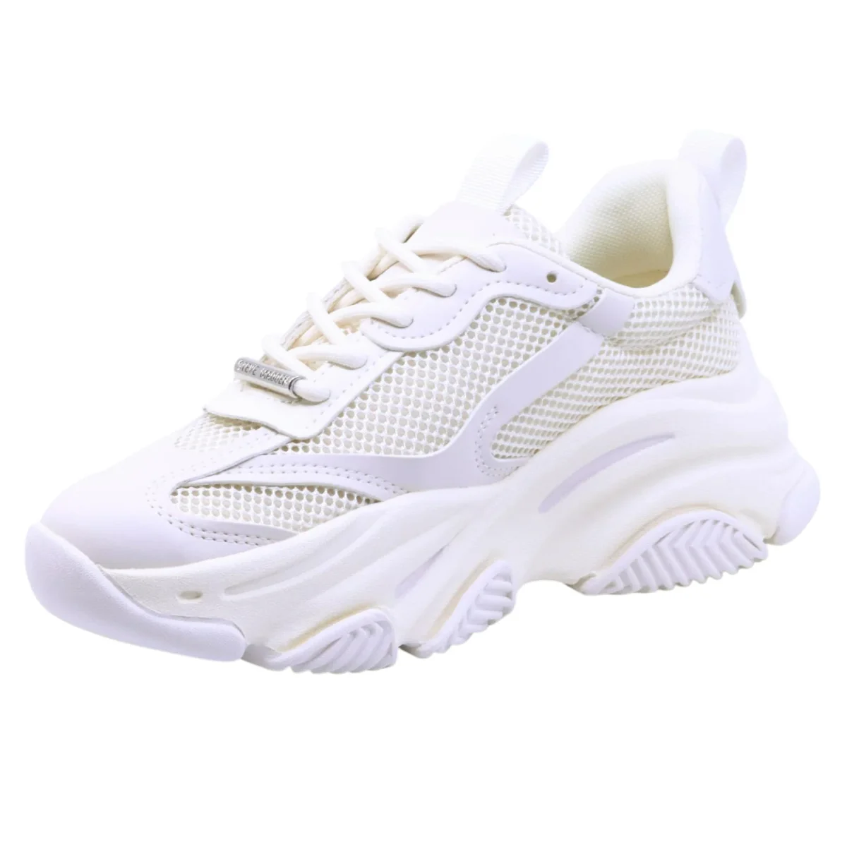 Steve Madden Possession sneaker donna in tessuto bianco e argento - immagine 4