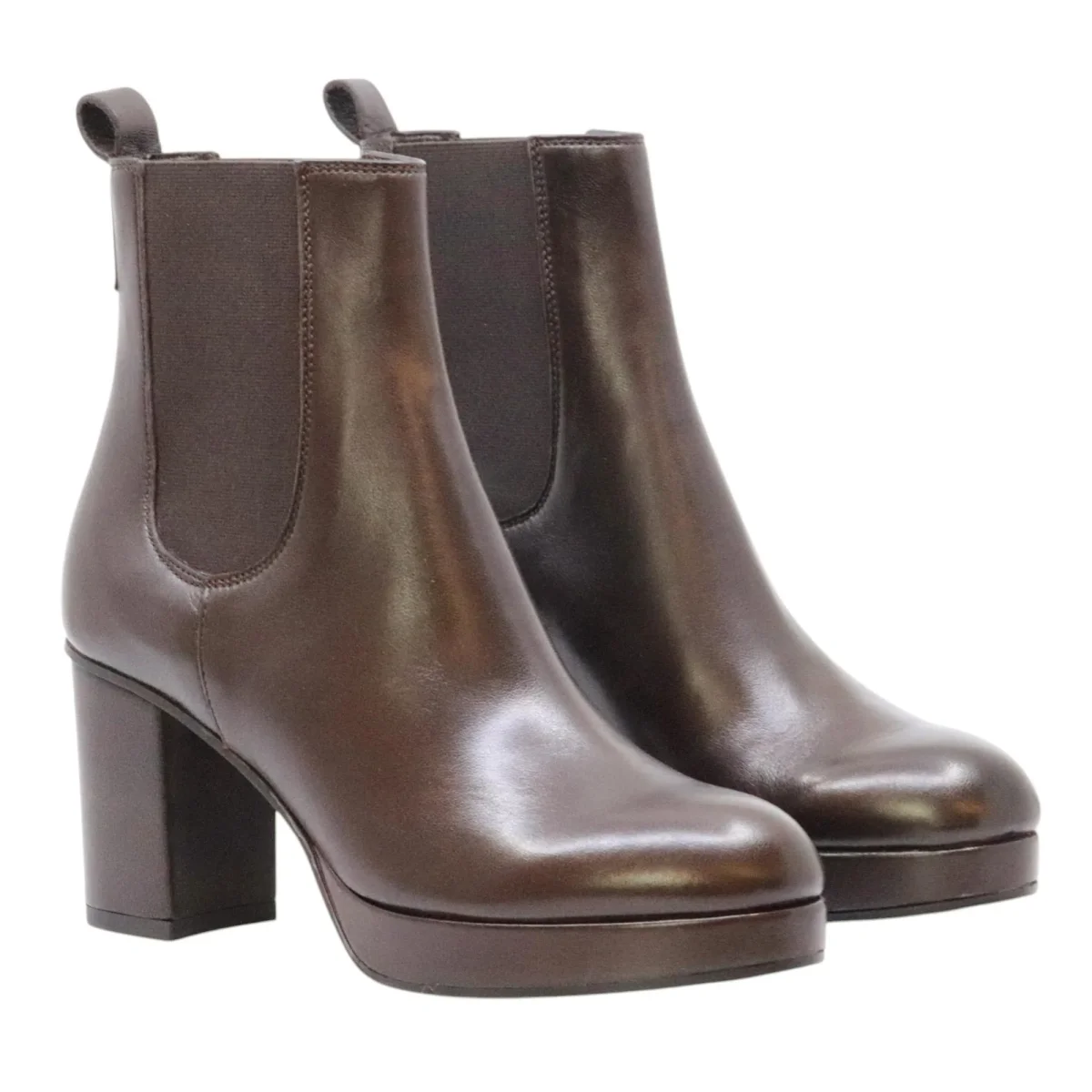 Triver Flight 776 01 stivaletto donna Chelsea in pelle marrone - immagine 3