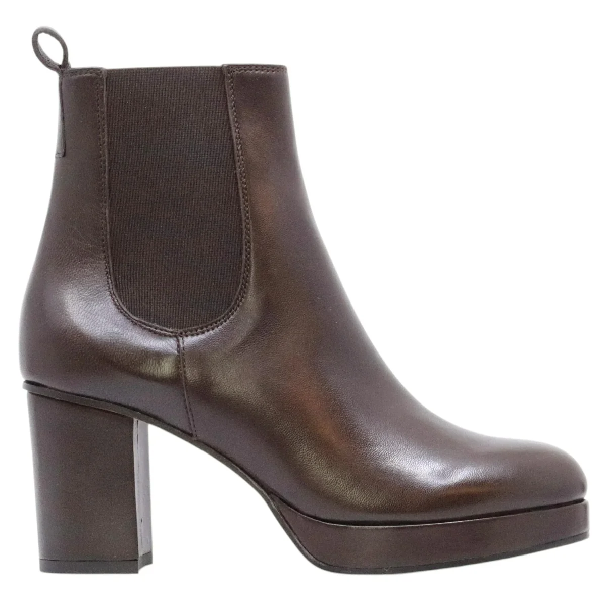 Triver Flight 776 01 stivaletto donna Chelsea in pelle marrone - immagine 2