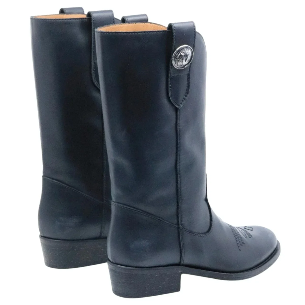 Stivaletto texano Via Roma 15 4378 in pelle nera dallo stile vintage - immagine 5