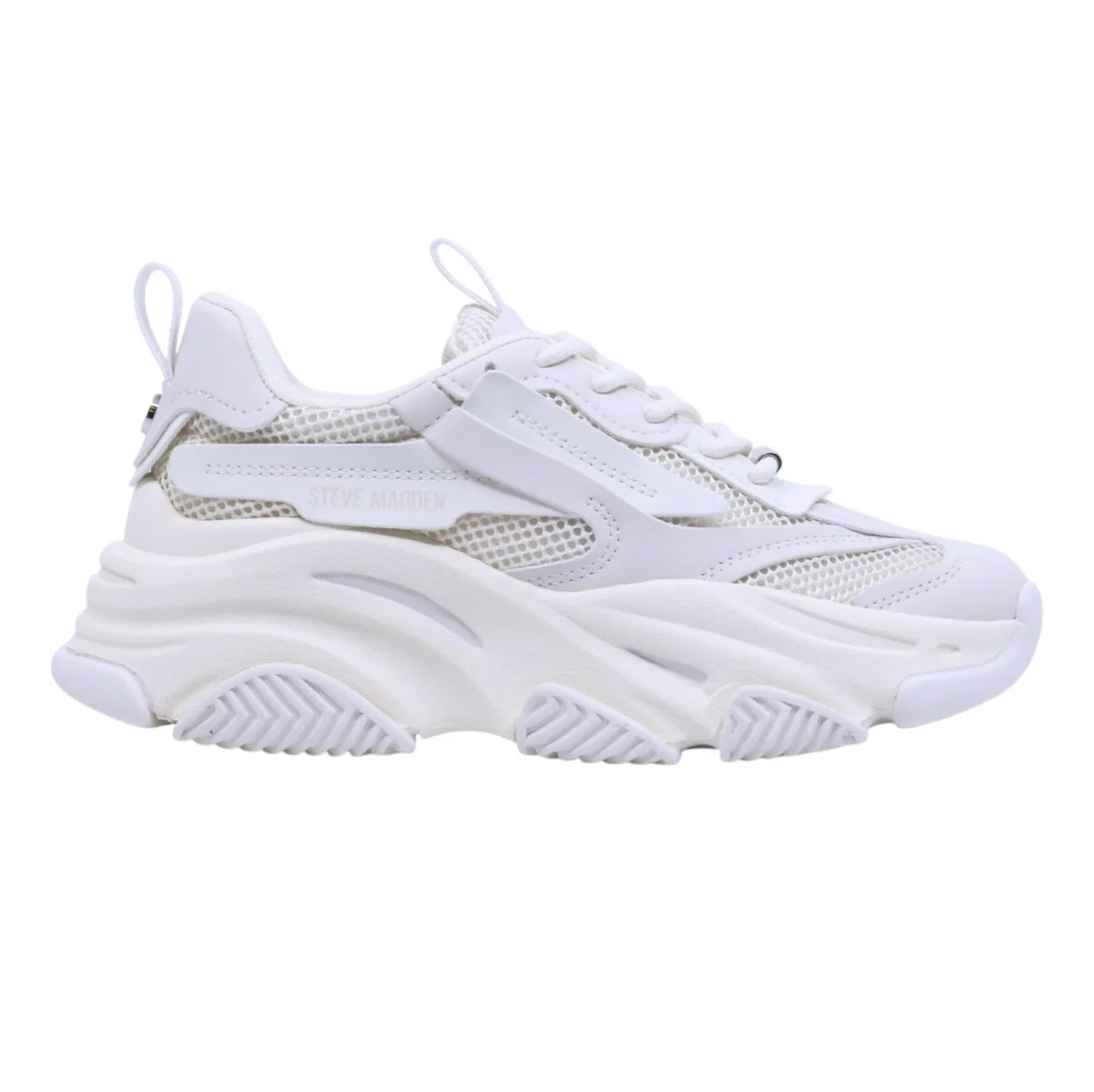 Steve Madden Possession sneaker donna in tessuto bianco e argento - immagine 2