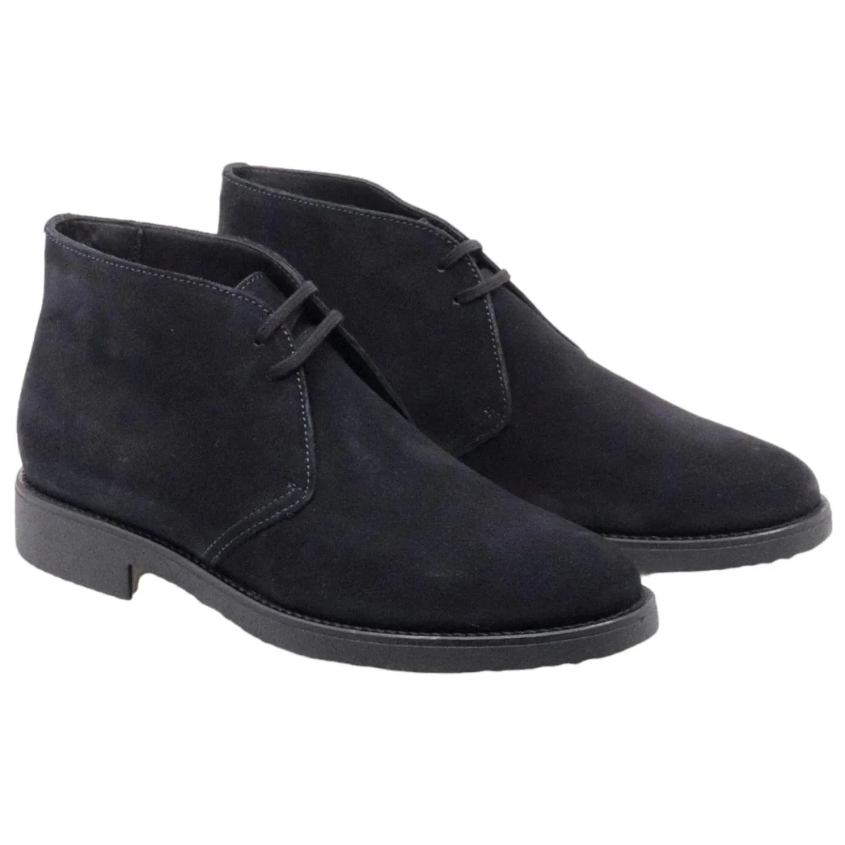 Antica Cuoieria 17671 polacchino da uomo realizzato in pelle scamosciata di colore blu - immagine 3