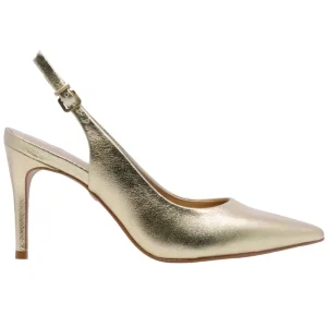 Slingback donna Carrano 195096 in pelle satinata di colore oro