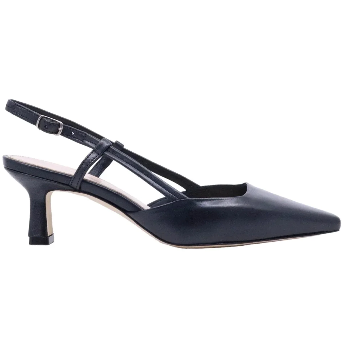 Slingback donna The Seller EN809 in pelle nappata color nero
