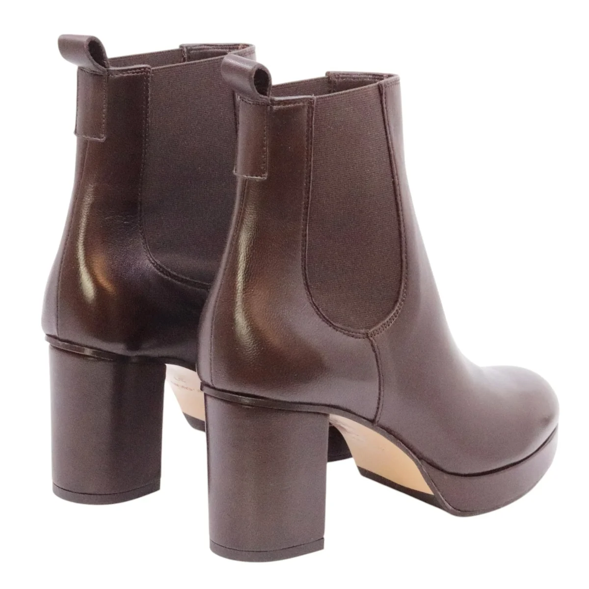 Triver Flight 776 01 stivaletto donna Chelsea in pelle marrone - immagine 5