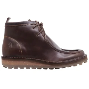 Stivaletto allacciato uomo Fly London TEZI130FLY in pelle marrone scuro