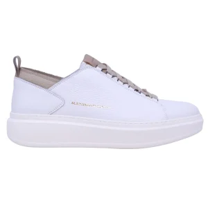 Alexander Smith Wembley Deconstructed White Dark Ivory sneaker uomo in pelle bianca