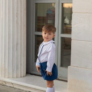 Completo bimbo in velluto blu