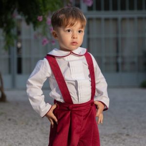 Completo bimbo in velluto bordeaux