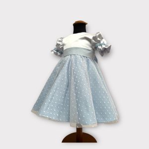 Abito seta e tulle pois