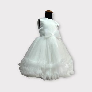 Abito in tulle con fiocco avanti