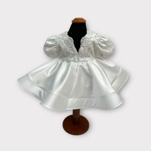 Abito corpino in pizzo e gonna in seta