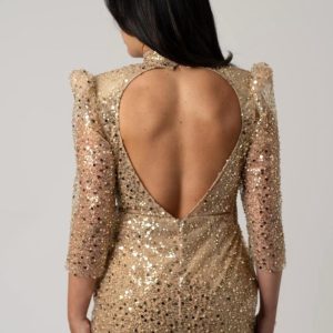 Abito Gold in perline e micro paillettes