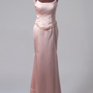 Abito in seta rosa con dettaglio ricamo