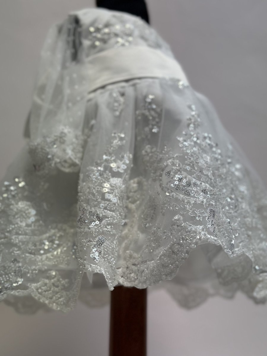 Abito in pizzo con perline - immagine 4