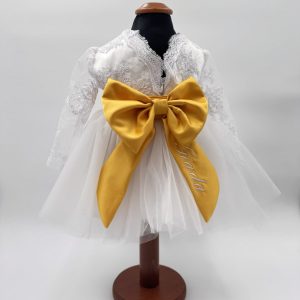 Abito Grace con cintura gialla