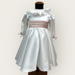 Abito in seta con cintura plisse