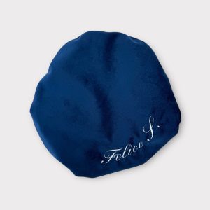 Basco personalizzato in velluto blu