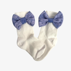 Calzini in cotone con fiocco lilla