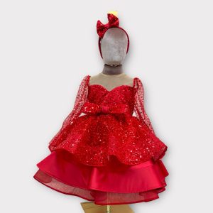 Abito scollo a cuore con perline e paillettes