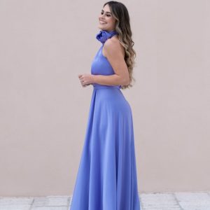 Abito in seta lungo con cinturino