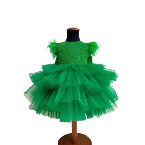 Abito in tulle con corpetto glitter