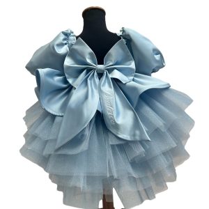 Abito in seta con tulle glitter