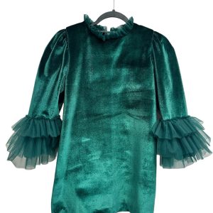 Abito in velvet con tulle mano seta