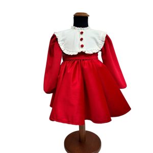 Abito in velvet con bottoni