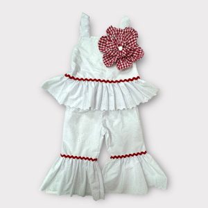 Top + pantalone in sangallo