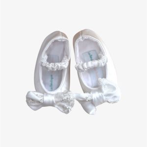 Scarpine in seta con fiocco di pizzo