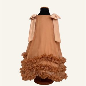 Abito in seta con chiffon e rushes