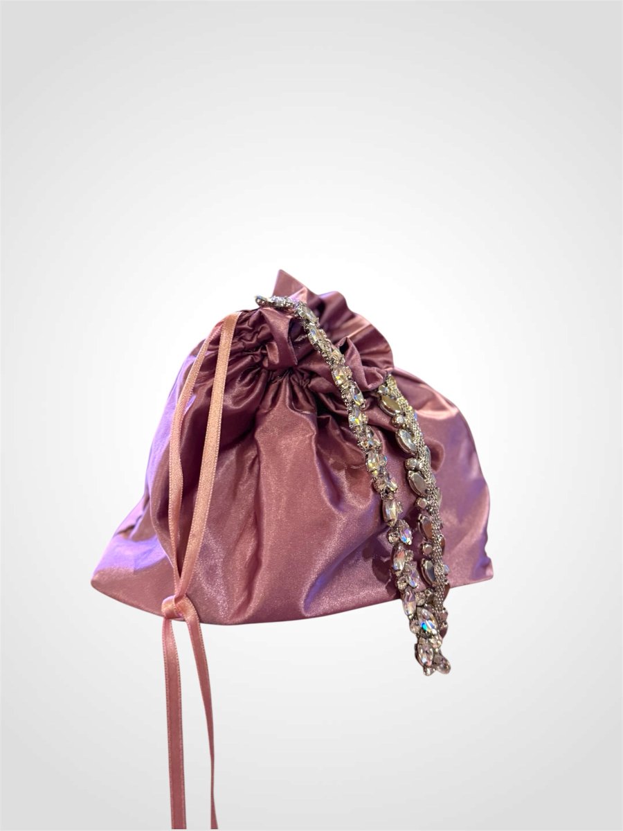 Borsa in seta glicine con manica gioiello